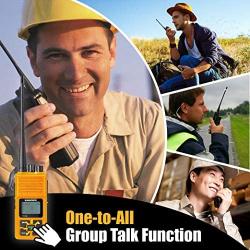 Long Range Rechargeable Two-Way Radio with Earpiece & Mic, Sanzuco Handheld Walkie Talkie with Group Talk Function, Frequency Reprogrammable, 3000mAh Li-Battery, Dock Charger Included (Orange, 6 Pack)