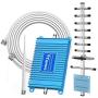 Cell Phone Signal Booster for Home and Office - Band 66 & Band 4 (1700/2100Mhz) Mobile Cellular Repeater Boosts 4G Data and Volte for Multiple Users Up to 2,000Sq Ft. With High Gain Whip/Yagi Antennas