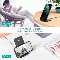 CHOETECH Wireless Charger, [2 Pack] 10W Max Qi-Certified Fast Wireless Charging Stand Compatible with iPhone SE 2020/11/11 Pro/11 Pro Max/Xs MAX/XR/XS/X/8, Galaxy S20+/Note 10/S10 Plus/S9