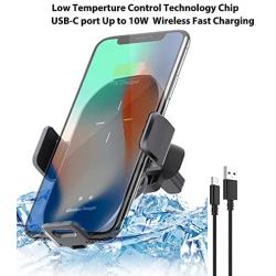 Wireless Car Charger Cup Holder Mount,Mefetop 10W Qi Fast Charging Auto Clamping Car Cup Holder Air Vent Mount for iPhone, Samsung Galaxy, Huawei, LG, Smartphones