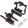 Acouto Camera Cage, Camera Cage Kit Aluminum Alloy Corrosion Resistant Camera Cage Stabilizer with Top Handle Follow Focus Rods for Sony A7II A7RII A7SII