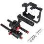 Acouto Camera Cage, Camera Cage Kit Aluminum Alloy Corrosion Resistant Camera Cage Stabilizer with Top Handle Follow Focus Rods for Sony A7II A7RII A7SII