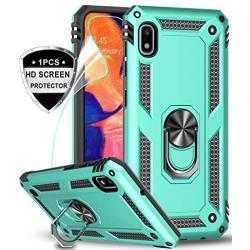 LeYi Samsung Galaxy A10e Case (NOT FIT A10) with HD Screen Protector, Military Grade Armor Full-Body Protective Phone Cover Case with 360 Degree Rotating Holder Kickstand for Samsung A10e, Mint