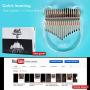 AKLOT Kalimba 17 Keys Transparent Acrylic Panda Thumb Piano Note Carved Starter Finger Piano with Kalimba Case Tune Hammer Study Booklet Stickers