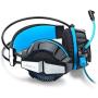 KOTION EACH GS700 3.5mm Gaming Game Headset Headphone Earphone Headband with Mic Stereo Bass LED Light for PS4 PC Computer Laptop Mobile Phones (Blue)