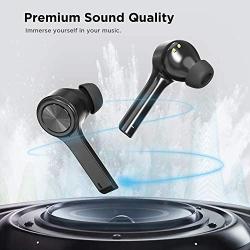 Wireless Earbuds, Letsfit Bluetooth 5.0 Headphones TWS Stereo Touch Control Earbuds with Charging Case, IPX5 Waterproof in-Ear Sport Earphones with Mic for Running Gym Workout Black