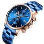 GOLDEN HOUR Mens Watches with Black/Silver Stainless Steel and Metal Casual Waterproof Chronograph Quartz Watch, Auto Date in Colorful Hands