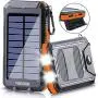 Solar Charger 20000mAh YOESOID Portable Solar Power Bank External Backup Battery Pack Waterproof Solar Phone Charger with Dual USB Ports 2 LED Light Carabiner and Compass for Smartphones Solar Charger 20000mAh YOESOID Portable Solar Power Bank External Backup Battery Pack Waterproof Solar Phone Charger with Dual USB Ports 2 LED Light Carabiner and Compass for Smartphones