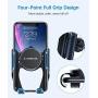 VANMASS Upgrade Car Phone Mount, HandsFree Cell Phone Holder for Car with 2 Air Vent Clips, Universal Air Vent Car Phone Holder Compatible with iPhone 11 Xs Max XR X, Samsung S10 S9 S8(Silver Black)