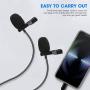 Mini Dual Microphone for Phone, Phone Mini Recording Karaoke Mobile Phone Small Microphone Tie-Clip Pocket Dual Miacrophone