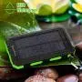 Solar Charger 20000mAh, BENFISS Ultra-Portable Durable Solar Power Bank with 2 USB Output 2 LED Flashlight and Compass, Waterproof Solar Cell Phone Charger for Outdoor Activities/Emergency (Green)