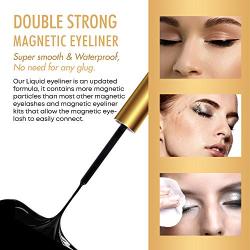 5 Pairs Reusable 5D Magnetic Lashes and Eyeliner Kit, Best Magnetic Eyeliner for Magnetic Lashes Kit, Comes With 2 Tubes of Magnetic Eyeliner-Easy to Use