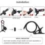 Metal-Enhanced Cell Phone Holder, ZTON Mobile Phone Stand, Lazy Bracket, Flexible Long Arms Clip Mount for iPhone, LG, etc.in Office Bedroom Desktop (Black)