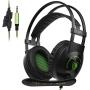 Homedoor SA-801 3.5mm Gaming Headsets with Microphone Over Ear Music Headphones Volume Control Black-green Compatible with PS4 New Xbox One Laptop Tablet PC Mobile Phones