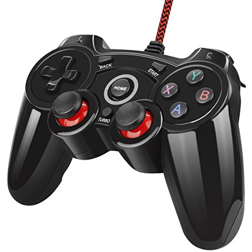 USB Wired PC Game Controller Dual Shock Joystick Gamepad for PC Windows(Windows XP/7/8/10) & Android Smartphone/Tablet/TV-BOX & PS3