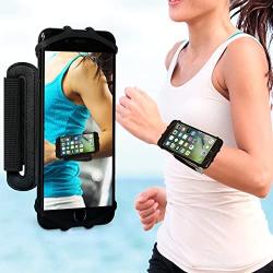 VUP Cell Phone Holder Wristband for iPhone XS Max/XS/XR/X/6S/7/8 Plus, Galaxy S10/S10+/S10e/S9/S9+/S8 Note 9/8/J7, LG G6, Google Pixel 3 XL, 180 Rotatable Armband for 4.0"~6.5" Mobile Phone