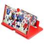 M&N 12’’ Screen Magnifier for Cell Phone, Best Foldable Phone Stand with 3D Magnifier Projector Screen for Movies, Videos, and Gaming| Screen Amplifier – Compatible with All Smartphones. (Red)