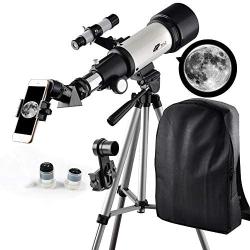 Telescope 70mm Apeture Travel Scope 400mm AZ Mount - Good Partner to View Moon and Planet - Good Travel Telescope with Backpack for Kids and Beginners