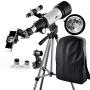 Telescope 70mm Apeture Travel Scope 400mm AZ Mount - Good Partner to View Moon and Planet - Good Travel Telescope with Backpack for Kids and Beginners