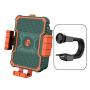 CGKUITER Bike Phone Mount Anti Shake and Stable Cradle Clamp with Mobile Power Mezzanine Bicycle Phone Mount/Bike, Motorcycle Accessories//Bike Phone Holder for iPhone Android Devices Between
