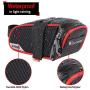 ICOCOPRO Bike Saddle Bag Waterproof, Portable Bicycle Under Seat Bag, Compact Bicycle Storage Bag with Reflective Stripes for Road Mountain Folding Bike(M/L)