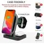 Wireless Charger, 3 in 1 Wireless Charging Station with QC 3.0 Adapter, Fast Qi Wireless Charger Stand Dock Compatible for Apple Watch AirPods Pro/2 iPhone 11 Pro/11 Pro Max/11/SE/XR/XS/X/8/8P Samsung