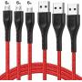 Micro USB Cable, Cabepow Android Charger Cable 6ft, Durable Premium Nylon Braided 2.4a Fast Charger Cord Compatible with SSamsung Galaxy S7 S6 S5 J3 J3V J5 J7 J7V Note 5, LG K40 K20, Moto G4 G5(3pack)