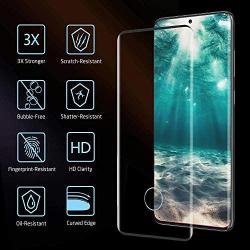 Galaxy S20 Plus Screen Protector,(S20 plus 5G) 2 Pack 9H Tempered Glass Ultrasonic Fingerprint Compatible, HD Clear,Bubble-Free,3D Curved, Scratch-Resistant for Samsung S20 Plus Glass Screen Protector