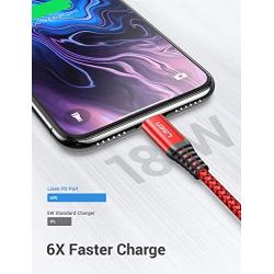 LISEN USB C to Lightning Cable 6FT, MFi-Certified iPhone Charge Cable Fast Power Delivery Charging Cable Nylon Braided Compatible with iPhone 11/11 Pro/11 Pro Max/X/XS/XR/XS Max/8/8 Plus