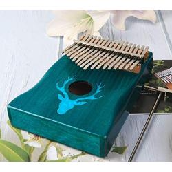 Kalimba Thumb 17 Keys Thumb Piano with Mahogany body builts, Tuning Hammer and Study Instruction -Professional Gift for Music Lovers,piano Beginners and Kids Beginners - Deer