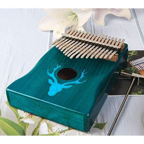Kalimba Thumb 17 Keys Thumb Piano with Mahogany body builts, Tuning Hammer and Study Instruction -Professional Gift for Music Lovers,piano Beginners and Kids Beginners - Deer