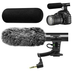 Camera Microphone,Veksun Video Microphone for DSLR Interview Shotgun Mic for Canon Nikon Sony Panasonic Fuji Videomic with Windscreen 3.5mm Jack