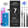 [2600mAh] Battery for iPhone 7, LCLEBM New 0 Cycle Higher Capacity Battery Replacement for iPhone 7 with Complete Professional Repair Tools Kits - 1 Year Warranty
