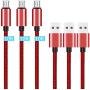 Micro USB Cable 10ft 3Pack by Ailun High Speed 2.0 USB A Male to Micro USB Sync Charging Nylon Braided Cable for Android Phone Charger Cable Tablets Wall and Car Charger Connection Red