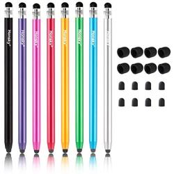 Honsky Cell Phone Stylus, Tablet Stylus for Touch Screens: Universal Slim Long Metal Pencil-Like Stylist Pens, Tablet Pen, Touchscreen Stylus Pen - Bulk, Multi-Colored - Cylinder, Pack of 8