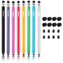 Honsky Cell Phone Stylus, Tablet Stylus for Touch Screens: Universal Slim Long Metal Pencil-Like Stylist Pens, Tablet Pen, Touchscreen Stylus Pen - Bulk, Multi-Colored - Cylinder, Pack of 8