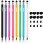 Honsky Cell Phone Stylus, Tablet Stylus for Touch Screens: Universal Slim Long Metal Pencil-Like Stylist Pens, Tablet Pen, Touchscreen Stylus Pen - Bulk, Multi-Colored - Cylinder, Pack of 8
