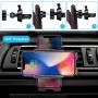 Wireless Car Charger Auto-Clamping Car Mount Air Vent Phone Holder & QC3.0 Car Charger 10W/7.5W/5W Compatible Galaxy S10/S10+/S9,Charging for iPhone 11/11 Pro/11 Pro Max/XSMax/XS/XR/X/8P