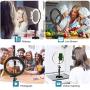 NovoLido 10.2" LED Selfie Ring Light with Desktop Stand Adjustable & Phone Holder for Makeup/Live Stream/YouTube Video/Photography, 3 Color Modes & 10 Brightness, Bluetooth Remote, 360° Rotation