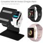 Tranesca 2-in-1 Charging Stand Compatible with 38mm/40mm/42mm/44mm Apple Watch/iPhone/iPad (Black-Must Have Apple Watch Accessories)