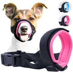 Gentle Muzzle Guard for Dogs - Prevents Biting Unwanted Chewing Safely Secure Comfort Fit - Soft Neoprene Padding – No More Chafing – Included Training Guide Helps Build Bonds Pet