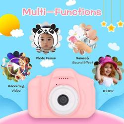 Kids Digital Camera,MERLINAE Mini Video with 2.0 inch Screen for Children Birthday Gift,Children Toy Action Toddler Recorder 1080P for Boys Girls Age 3-12 Education Pink