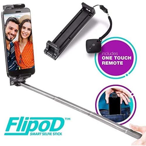 Flipod Selfie Stick All-in-one Universal Extendable Smart Adjustable Phone Cradle Selfie Mount Tripod Stand Device with Remote Control for iPhone X/iPhone 8/8 Plus/iPhone 7/iPhone 7 Plus/Gal