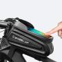 Waterproof Bicycle Bike Mount ?6.7" Phone Holder Case Bag Pouch Cover for Mobiles EVA Front Beam Package(White Reflective Logo)