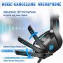Xbox One Gaming Headset, PHOINIKAS H1 Wired Gaming Headset for PS4, PC, Laptop, Mac, iPad, Nintendo Switch Games, Over Ear Headphone with Microphone, Bass 5.1 Surround, LED Light, Gift for Kids (Blue)