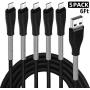 Micro USB Cable 6ft, Cabepow 5 Pack Android Charger Cable Spring Protection High Speed Data and Charging Android Charger Cord for Samsung Galaxy S7 Edge S6 S5,Note 5 4,LG G4 Android Phone