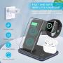 Wireless Charger,3 in 1 Wireless Charging Station for Apple Watch 1 2 3 4 5/Airpods, QI Fast Charger for iPhone 11/11 Pro/11 Pro Max/XS Max/XS XR Plus, Samsung S10 S9 S8 Plus S7, Qi-Certified Phones