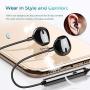 Linklike Hybrid Dual Drivers Earphones Wired Earbuds Powerful Bass 3.5mm Jack with Microphone and Inline Control Noise Isolating Lightweight Headphones for Music Video Phone Call Gaming, Black