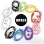 Earbud Headphones Bulk Wired Earphones Mixed Colors 10 Packs for iPhone Smartphone Computer Laptop MP3 School Classroom