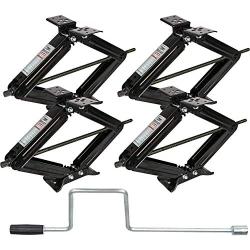 Weize RV Trailer Camper Stabilizer Leveling Scissor Jacks with Handle-24"- 5000lbs - Set Of 4